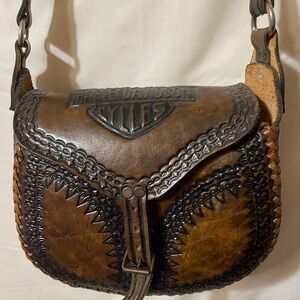 Harley-Davidson Brown Leather Crossbody Bag